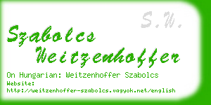 szabolcs weitzenhoffer business card